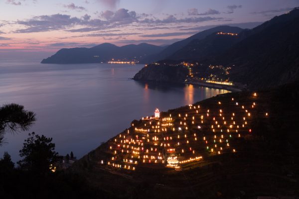 Cinque Terre, Italie, Ligurie, Manarola, crèche de Noël