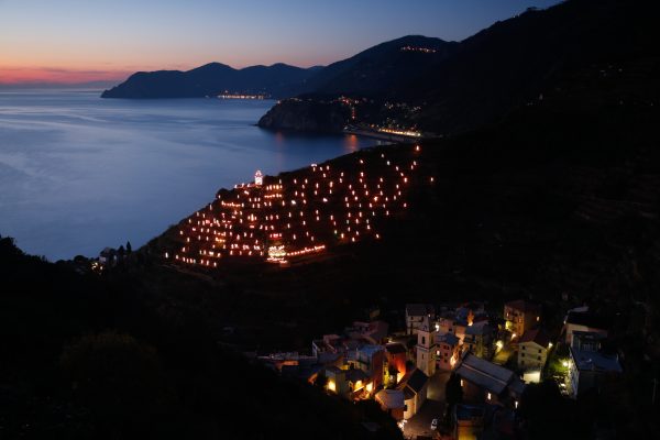 Cinque Terre, Italie, Ligurie, Manarola, crèche de Noël