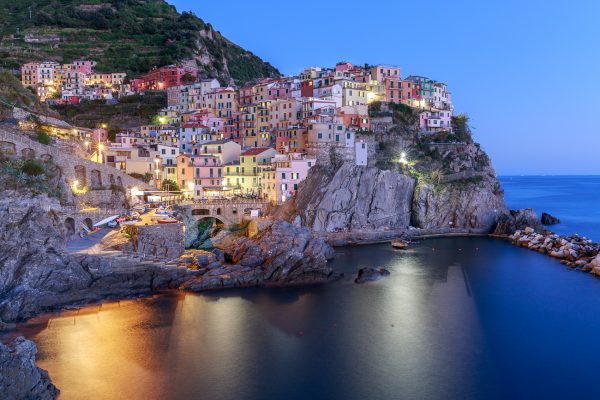 Cinque Terre, Italia, Liguria, Manarola, heure bleue