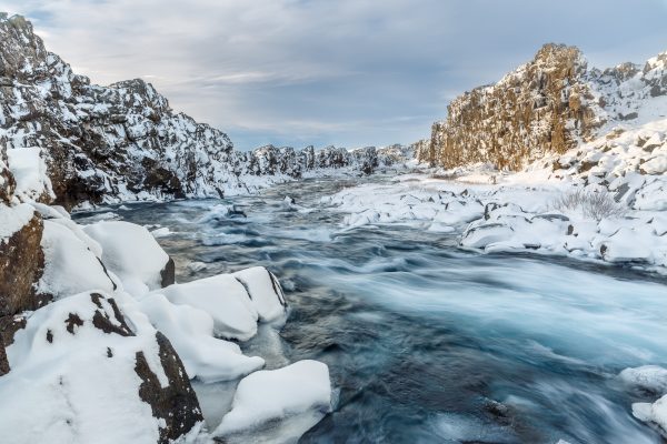 Islande, Iceland, winter, Golden Circle, Thingvellir, Oxararfoss