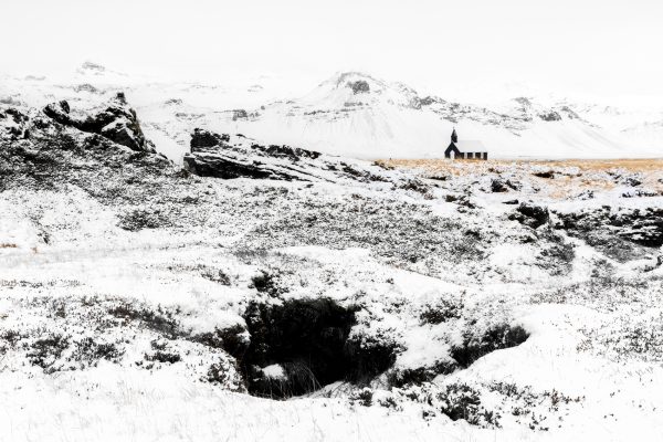 Islande, Péninsule de Snæfellsnes, Iceland, Budir in winter