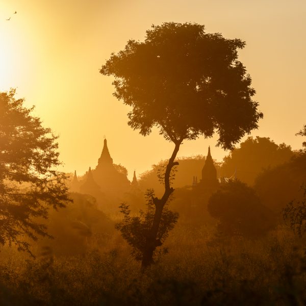 Myanmar, Birmanie, Bagan, coucher du soleil