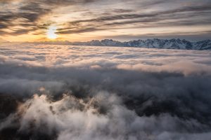 lever de soleil sur Belledonne, Chartreuse, Dôme de Bellefont, Alpes