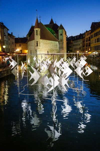 Annecy photo de nuit au canal du Thiou, stage photo heure bleue