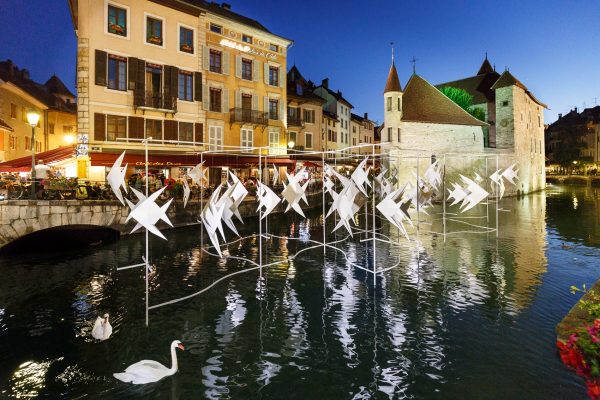 Annecy photo de nuit au canal du Thiou, stage photo heure bleue