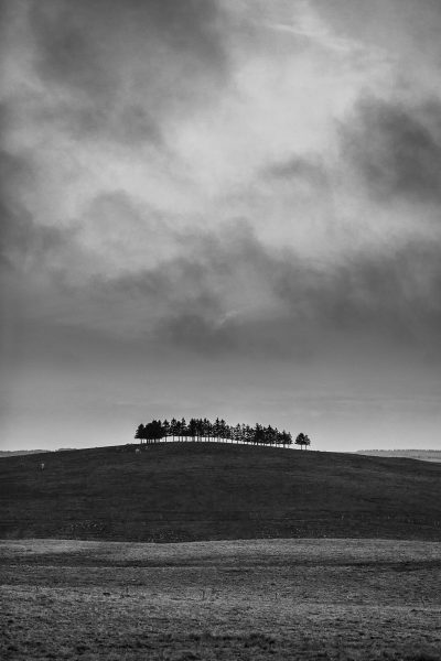 Paysage d'Aubrac en noir et blanc, stage photo noir et blanc