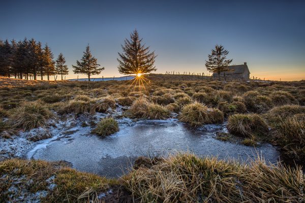 Buron du Pendouliou de Fabrègues au coucher du soleil