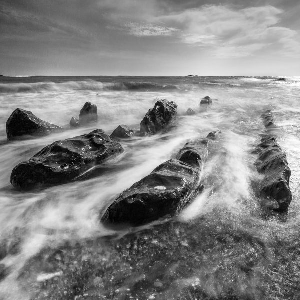 la mer sur les côtes jurassiques de Cornouailles, pose lente sur la mer