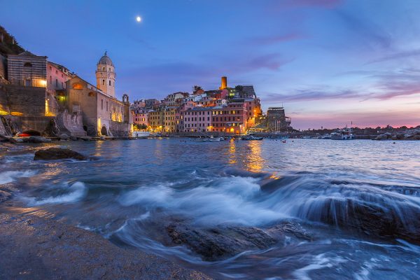 heure bleue dans les Cinque Terre, heure bleue à Vernazza