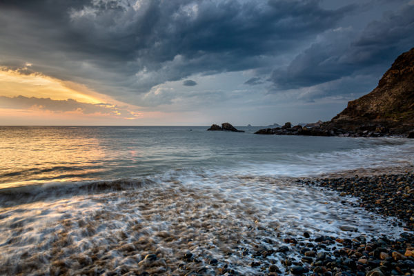 Paysage de mer au coucher du soleil, stage photo Bretagne